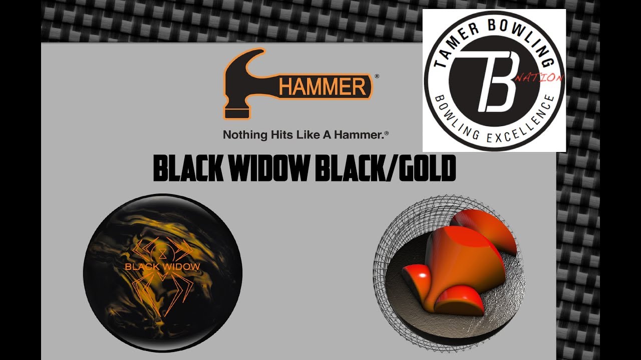 Hammer Black Widow Black/Gold (4 testers-2 patterns) by TamerBowling.com