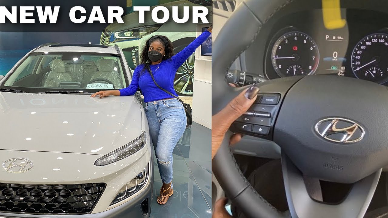 NEW CAR TOUR! - My First Car|| 2022 Hyundai Kona + My first trip to the gas station|| KAM FOR REAL