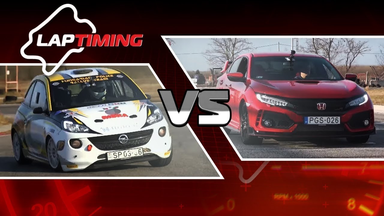 Laptiming:  Honda Civic Type-R 2017 vs. Opel Adam R2 (eng sub)
