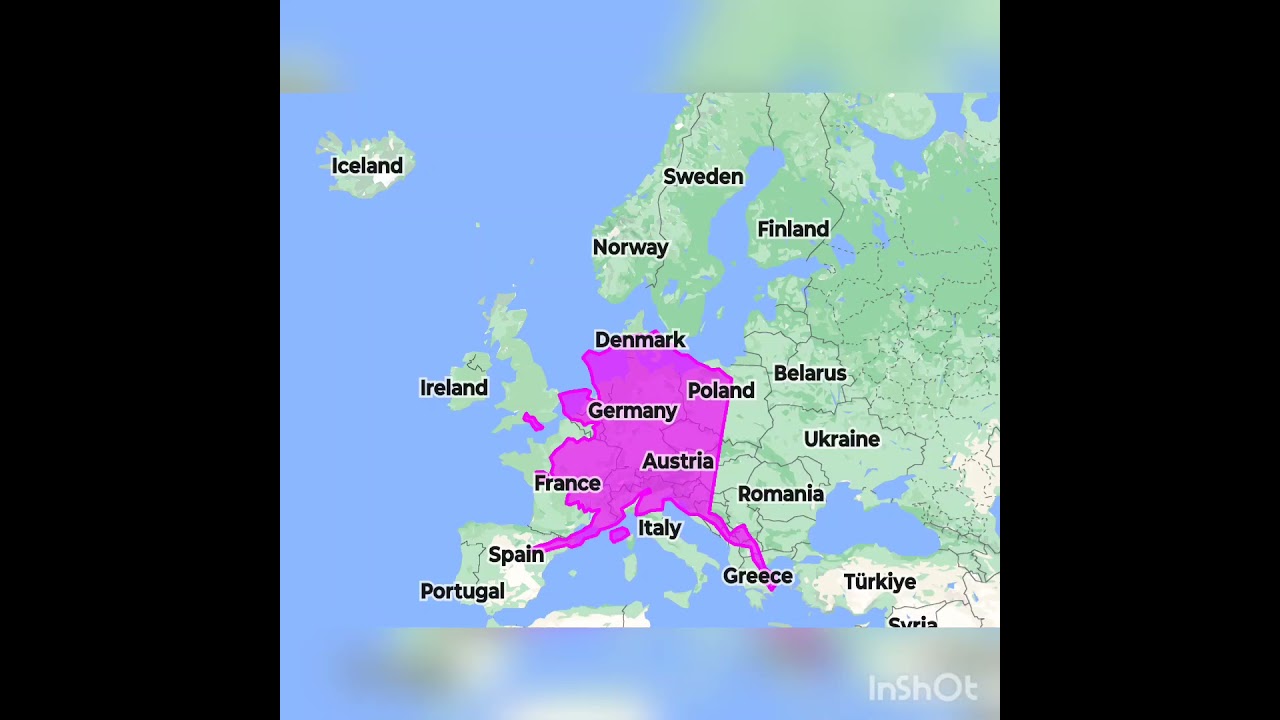Size of Alaska (US state) compared to Europe! #map #geography #alaska #europe #youtubeshorts