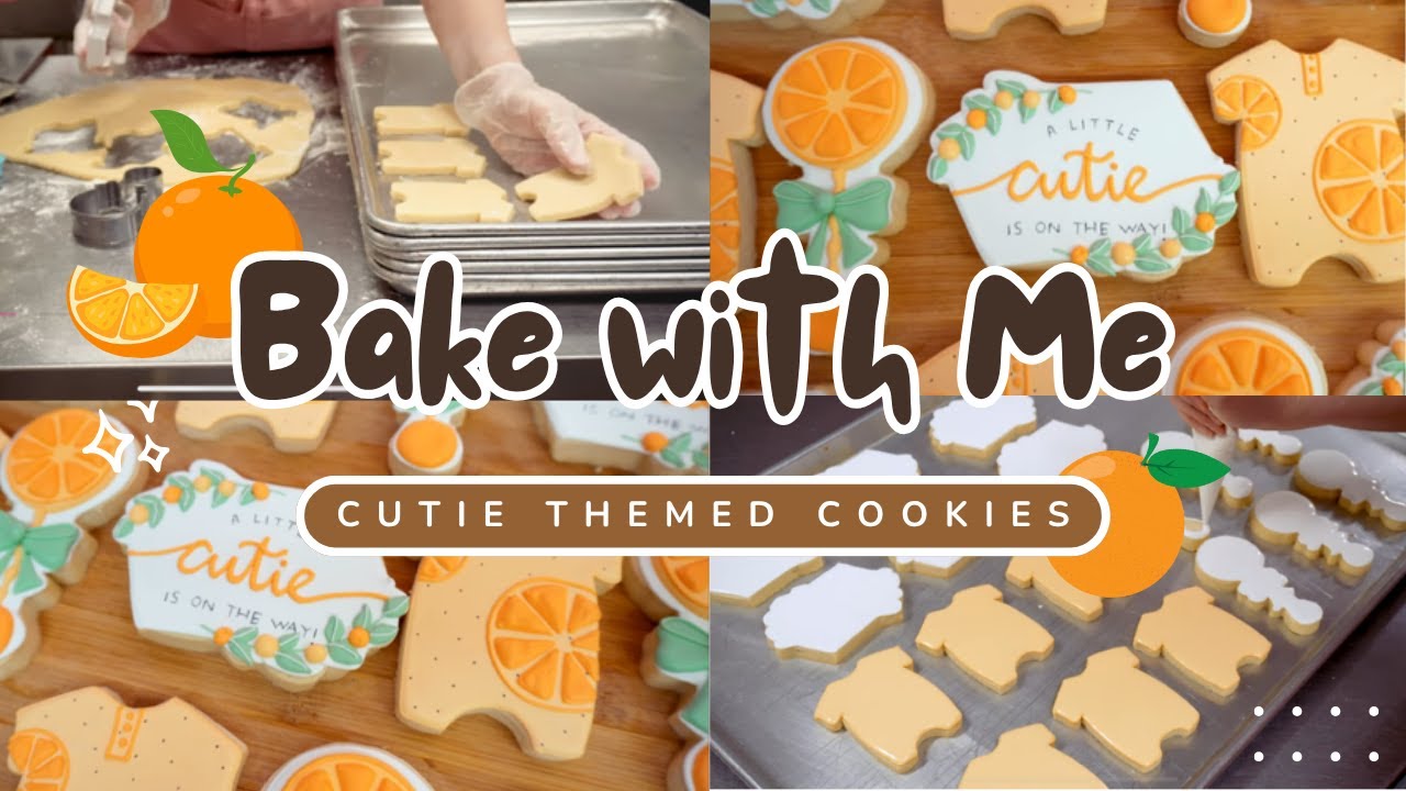 🍊Bake and Decorate Cutie Sugar Cookies with Me 🍊| Bakery Life | Relaxing | [No Talking] [Music Only]