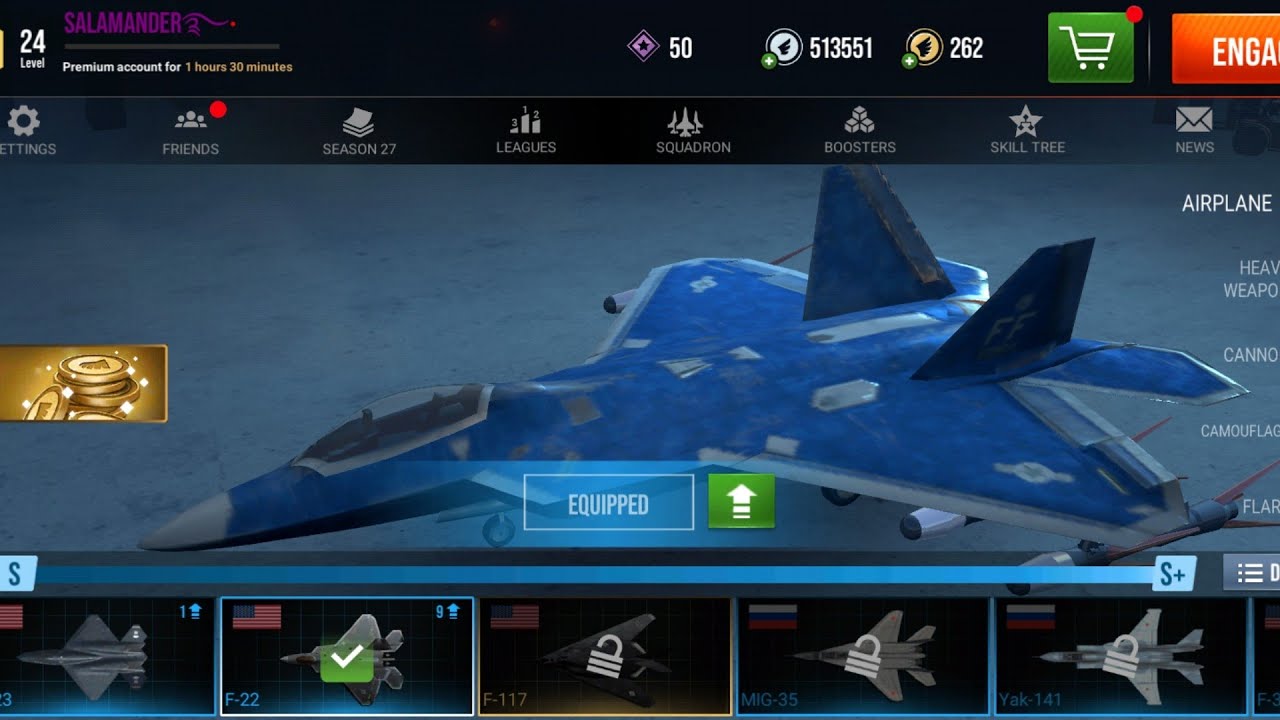 Modern warplanes F-22 Level9 R-1 max DM