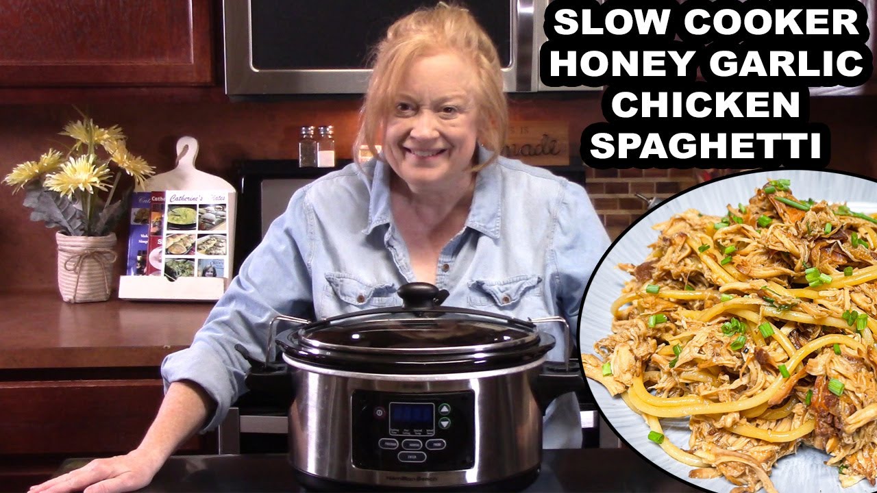 SLOW COOKER HONEY GARLIC CHICKEN SPAGHETTI, An Asian Flavored Dish