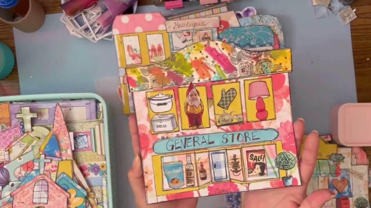 Introducing: Grace Street Shops - shabby little collaged shops