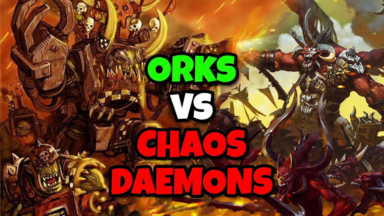 Green Tide vs Hellish Horrors – Orks vs Chaos Daemons DoW Survival #dow #dawnofwar #rts