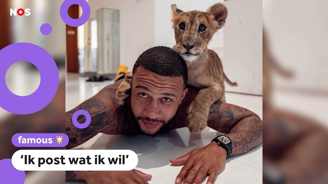 Memphis Depay reageert op kritiek op foto met lijger