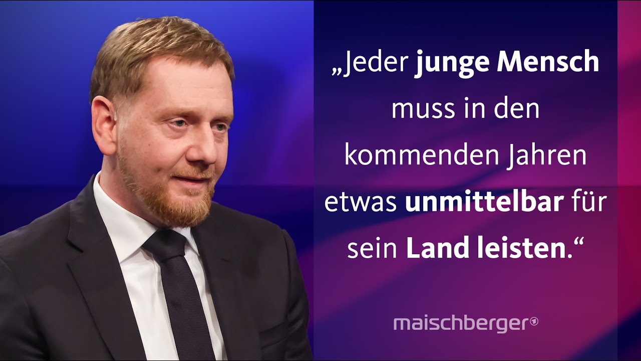 Michael Kretschmer (CDU) im Gespr&auml;ch &uuml;ber die Wehrpflicht und die Brandmauer zur AfD | maischberger