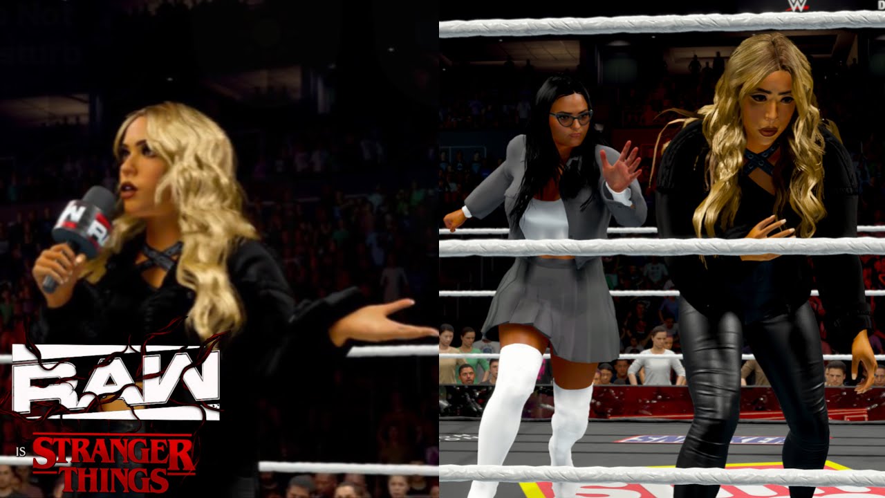 WWE2K25 RAW STRANGER THINGS - MAXXINE DUPRI CELEBRATES HER TITLE WIN + KIANA JAMES ATTACKS