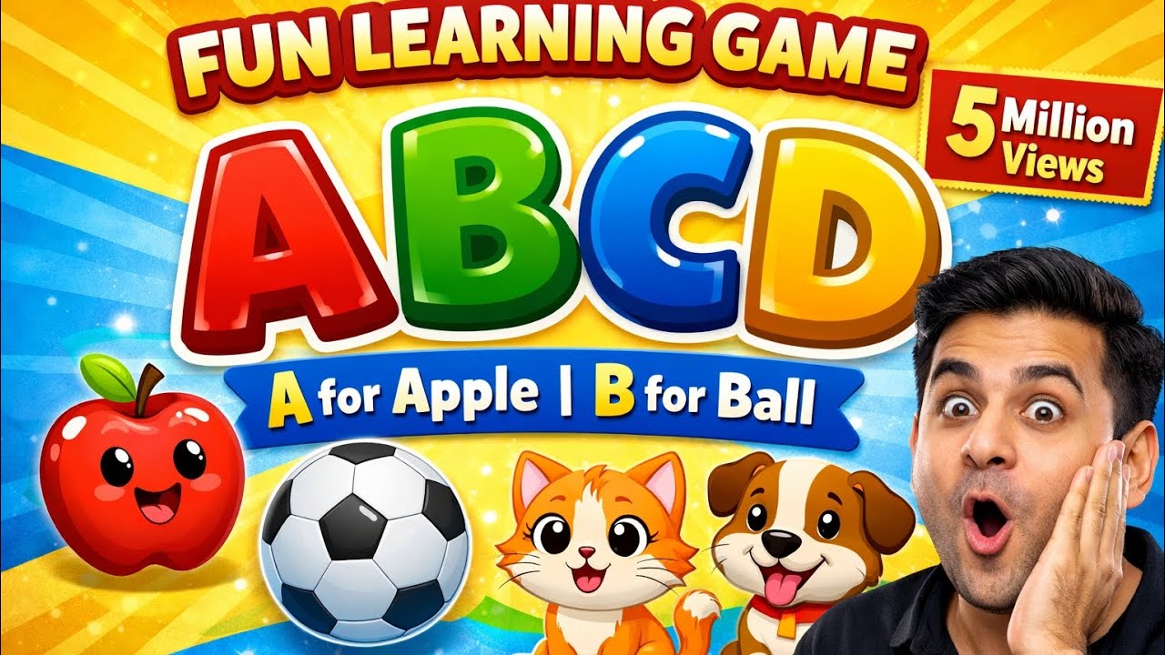 ABCD Learning Game for Kids | A for Apple, B for Ball Fun Play 🎮📚