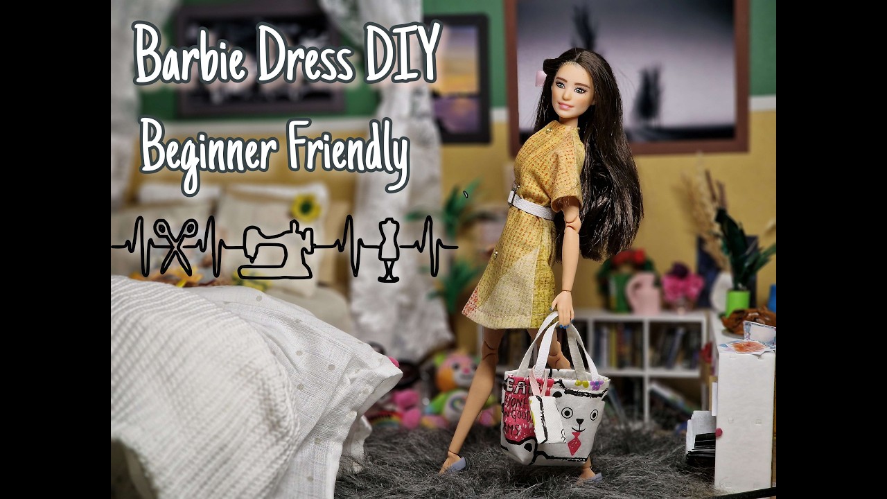 Simple Barbie Doll Dress DIY | Sewing Beginners Friendly