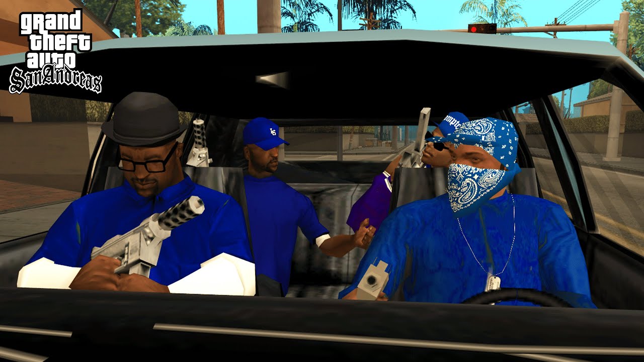 Crips vs Bloods Drive By Mission in GTA San Andreas! (Real Gangs)