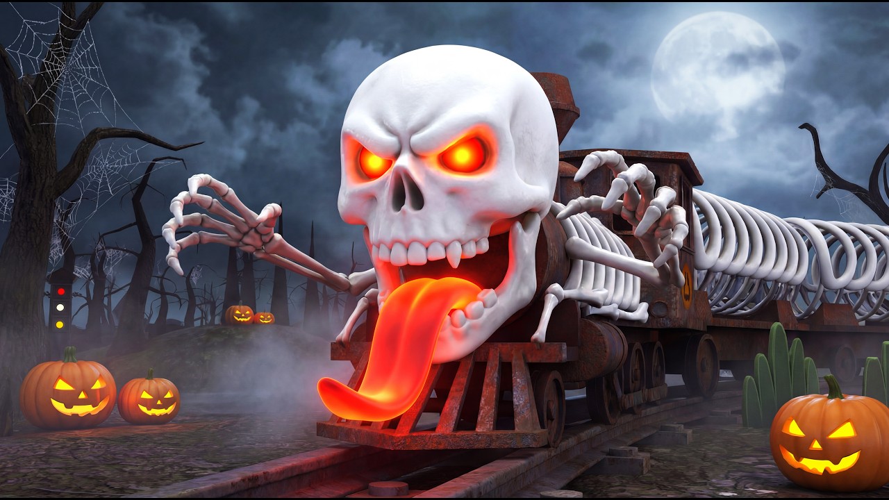 Spooky Skeleton Ghost Train 👻 | Halloween LEGO Build Adventure for Kids | Toy Factory