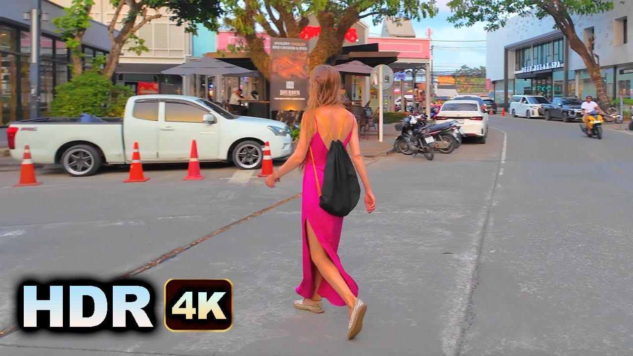 HDR 4K //  Boat Avenue PHUKET  Bang Tao Beach Laguna - Virtual Walk Thailand APRIL 2024