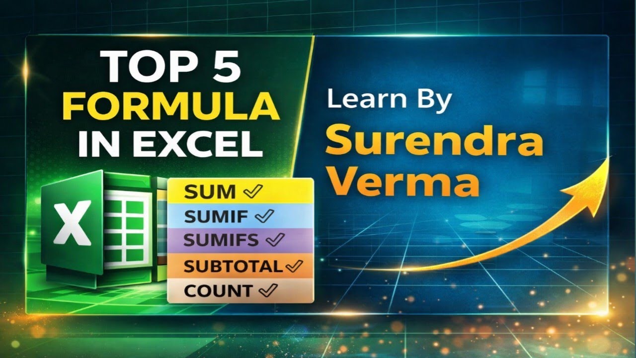 Top 5 Excel Formulas Everyone Should Know | SUM, SUMIF, SUMIFS, SUBTOTAL, COUNT