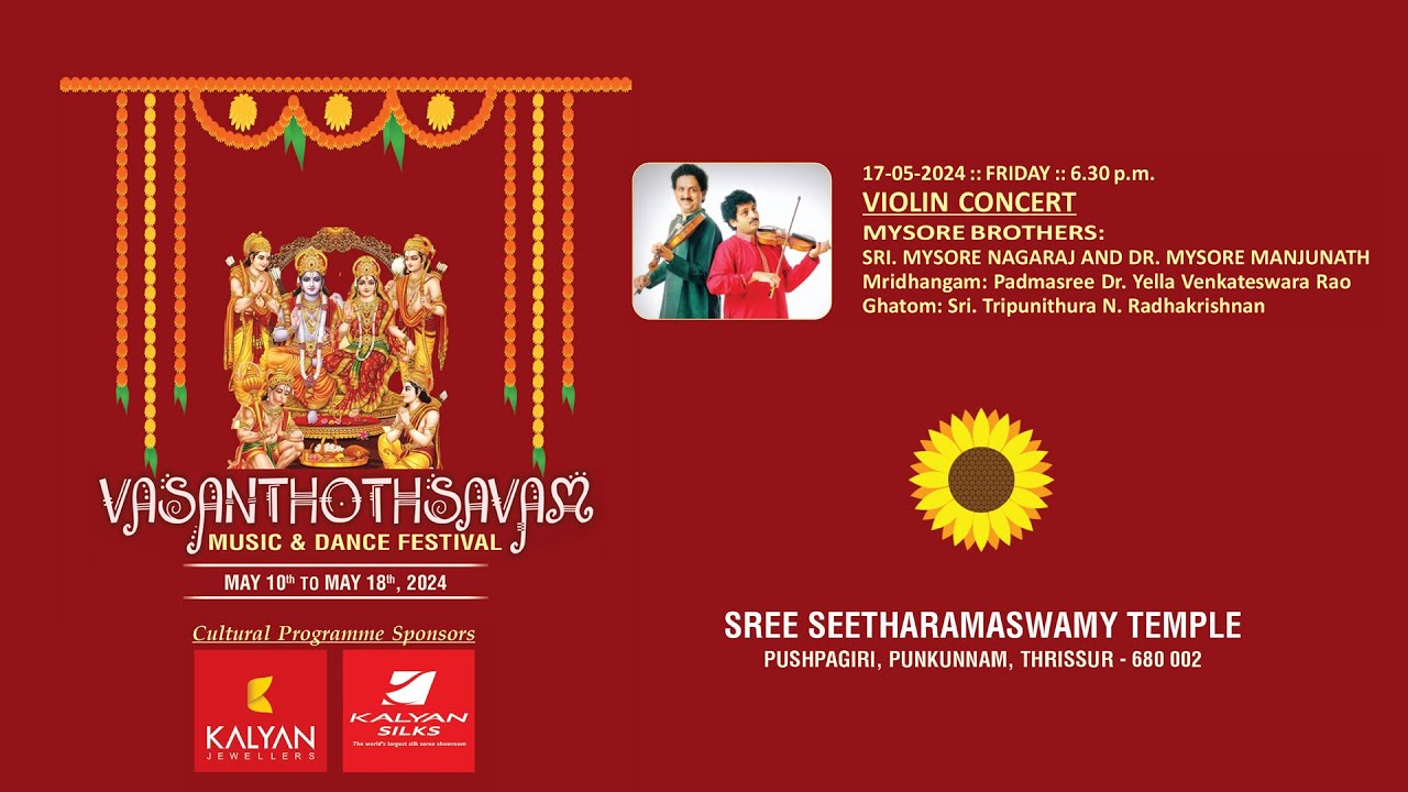 VASANTHOTHSAVAM 2024 Day -08 |VIOLIN CONCERT : MYSORE BROTHERS