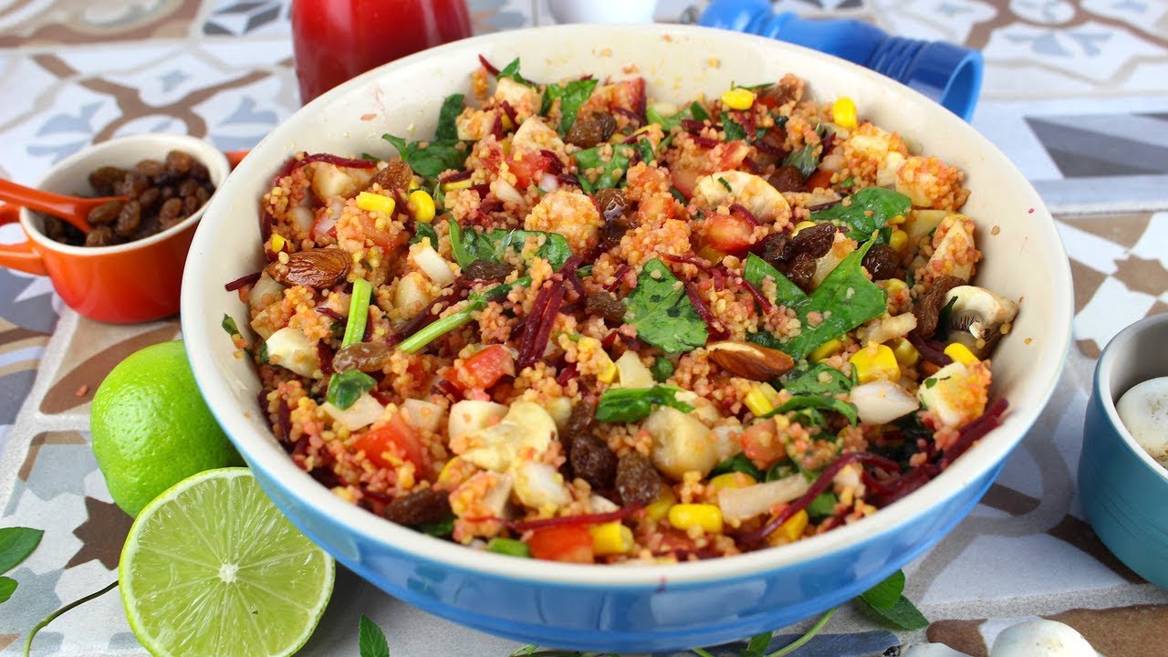 Ensalada de cuscus con espinacas y frutos secos  | Recetas saludables
