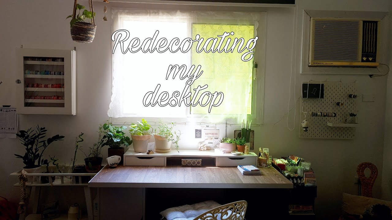 فلوق مكتبي بعد التعديلات ..silent vlog ✨ .. redecorating my desktop 🗃