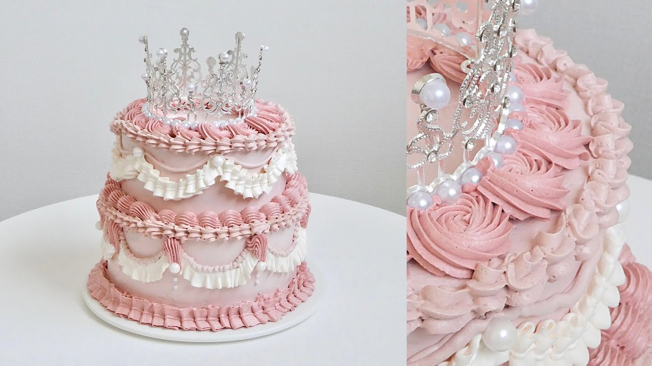 Princess vintage cake | เค้กมงกุฎเจ้าหญิง | Butter cake