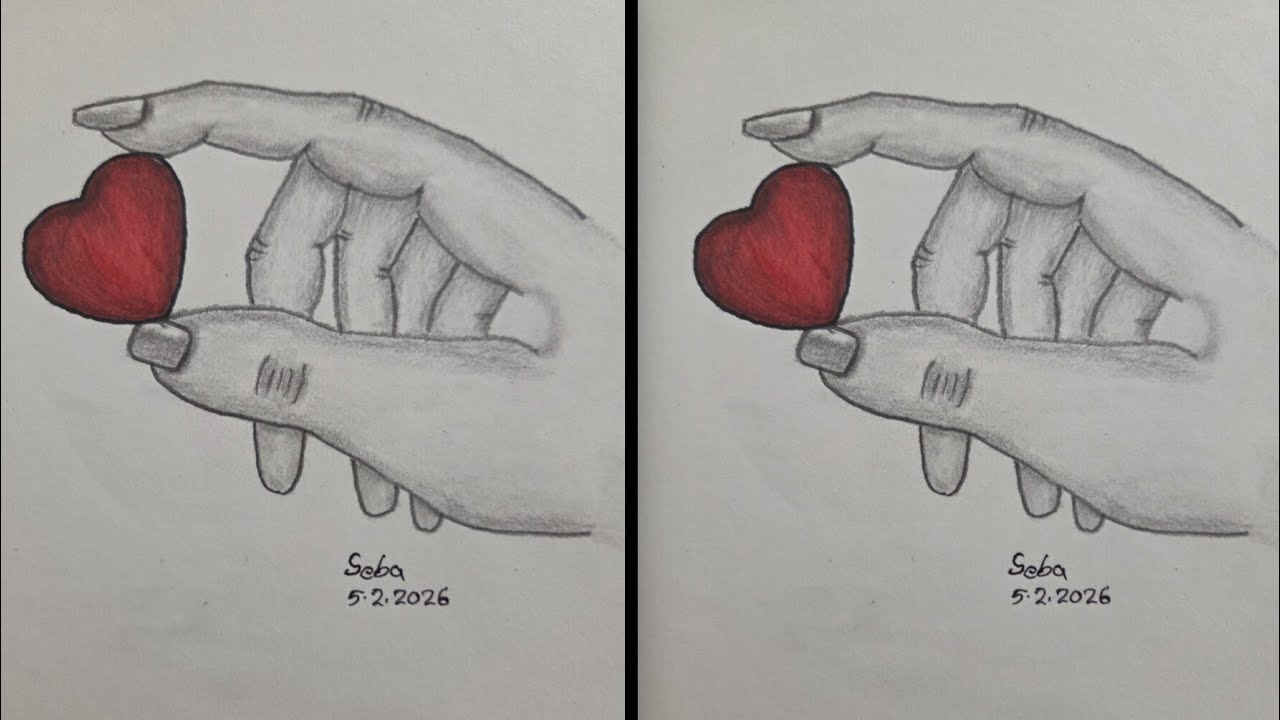 How to draw hand with love heart 🫶❤️ | Easy drawing DIY 