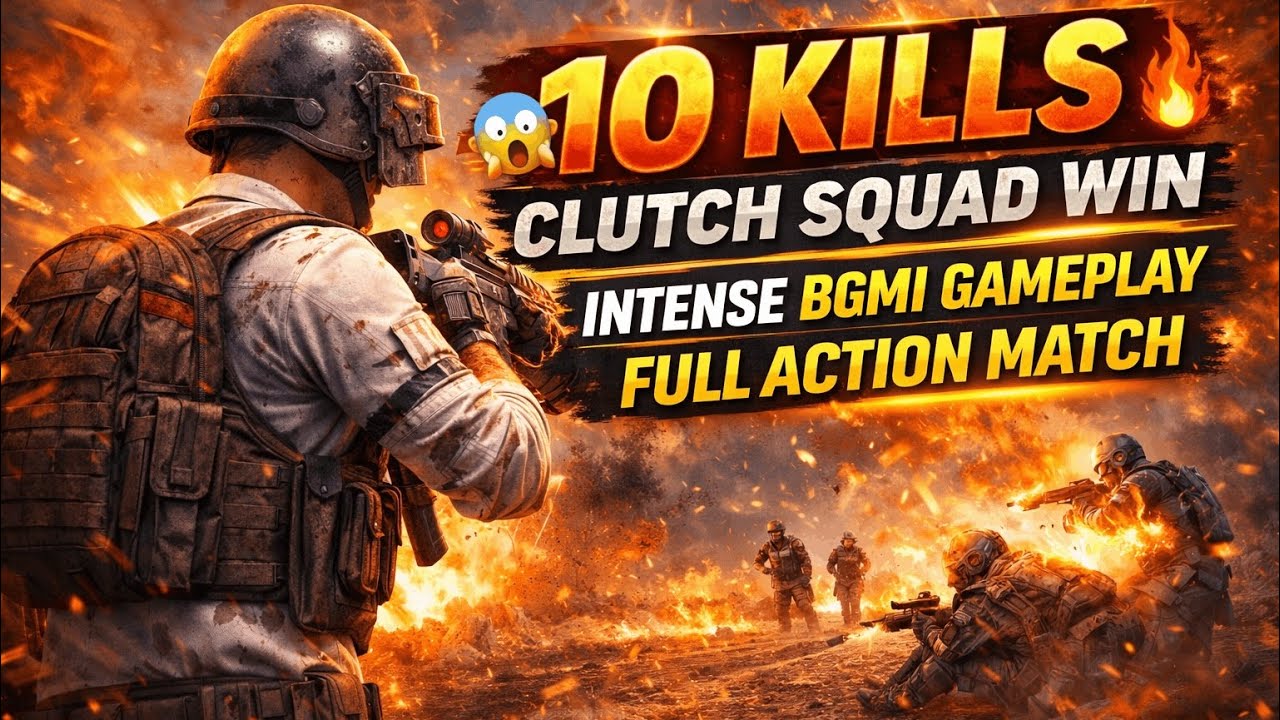 10 Kills Clutch Squad Win 🔥 Intense BGMI Gameplay | Full Action Match