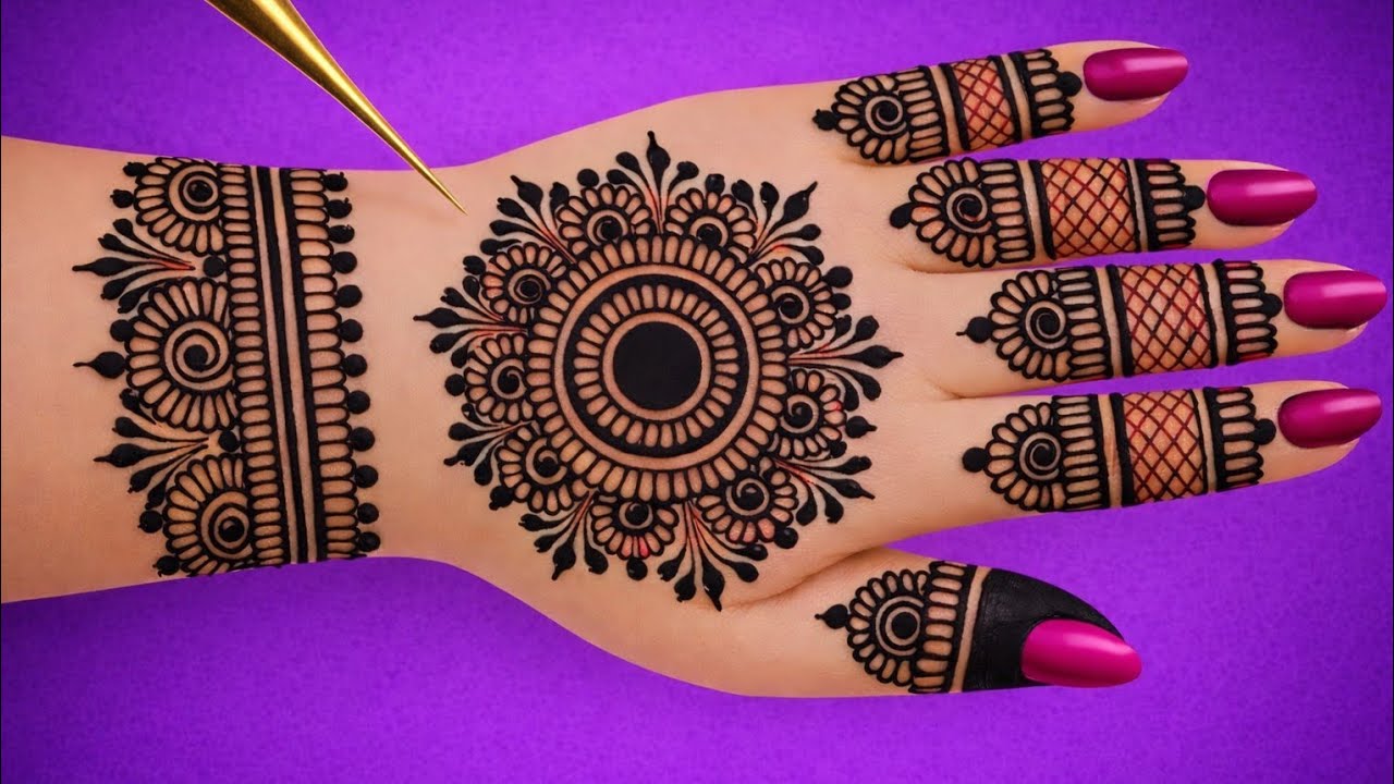 New gol tikki mehndi design || beautiful back hand mehndi design || mehndi ka design ||