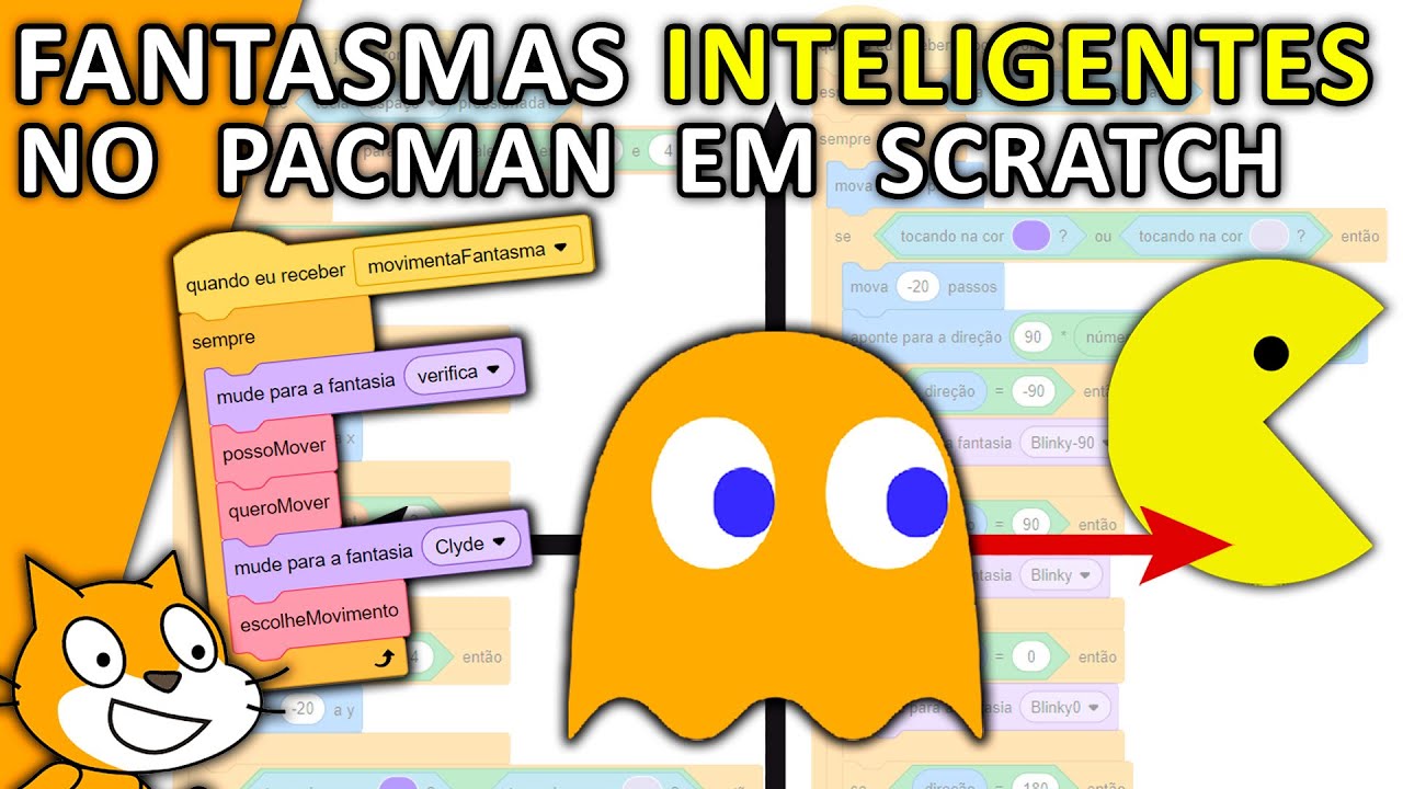 FANTASMAS INTELIGENTES no jogo do PACMAN que criei no SCRATCH (PARTE 4)