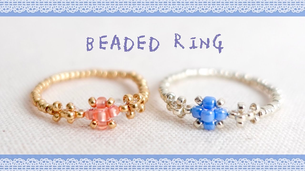 DIY💍With Only Seed Beads‼︎ Beaded Ring Tutolial シードビーズだけでまるでビジュー✴︎大人ビーズリングの作り方💍