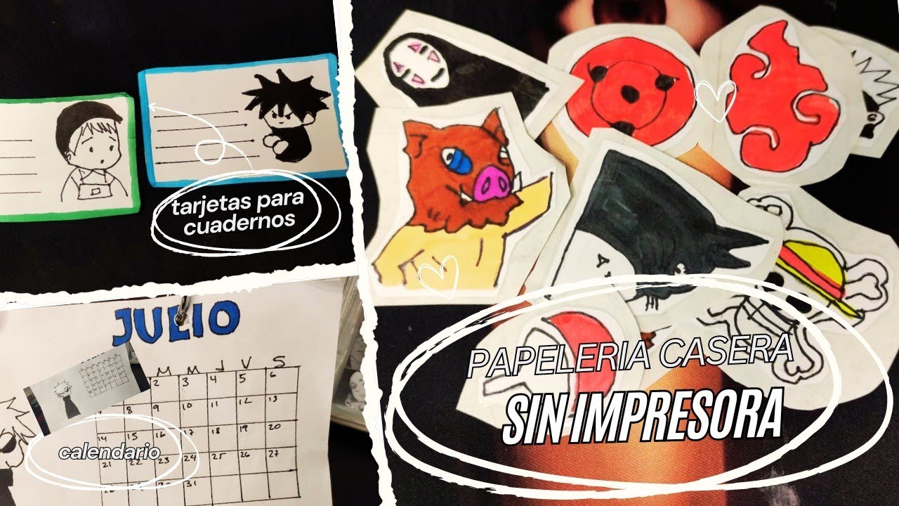 Papelería casera~SIN IMPRESORA 🖨️~version anime