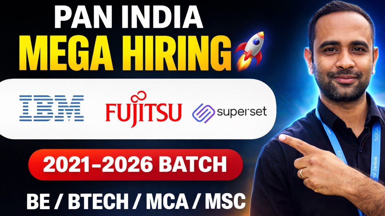 Finally Pan India Hiring | IBM , Cognizant, Fujistu | Batch 2026-2021 | BE/Btech/MSC/MCA