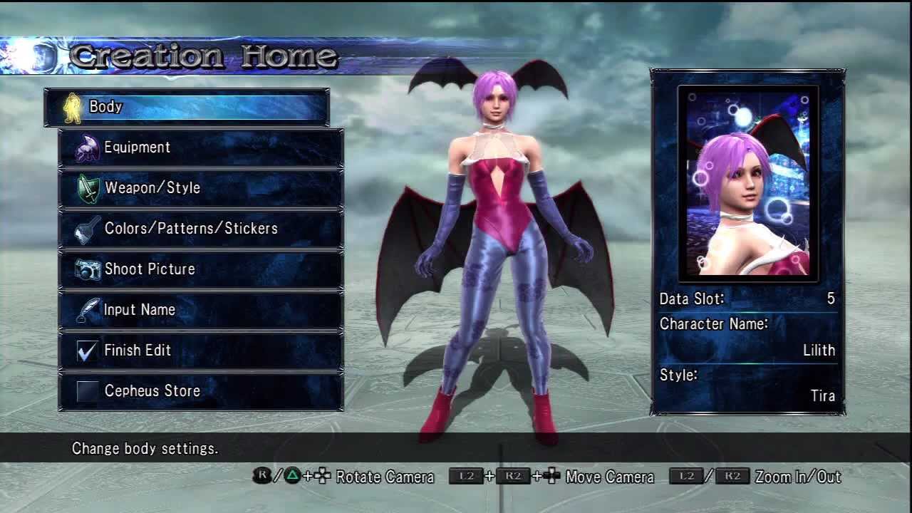 Soul Calibur V - Darkstalkers Lilith Character Creation