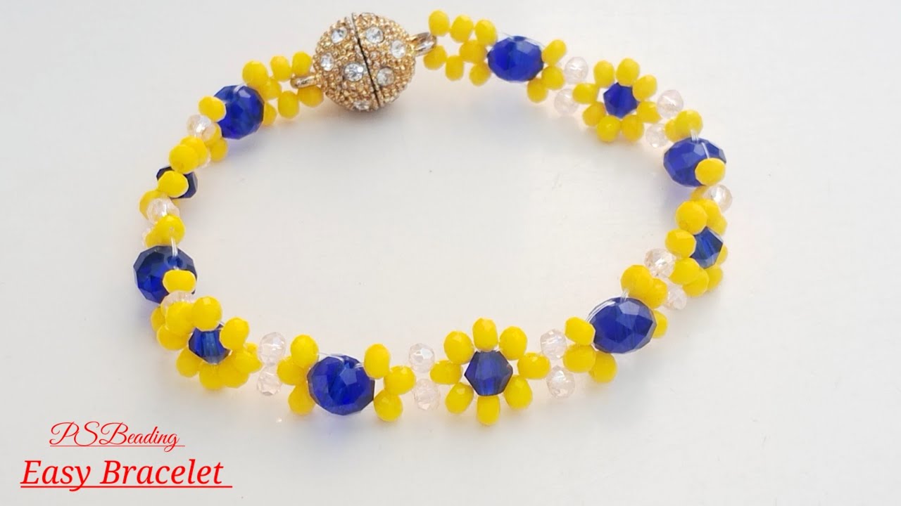 How To Make Easy Beaded Bracelet || Tutorial For Beginners || PSBeading