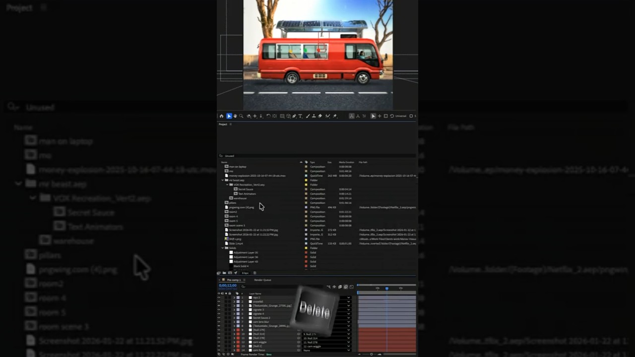 Взлом панели проекта в After Effects
