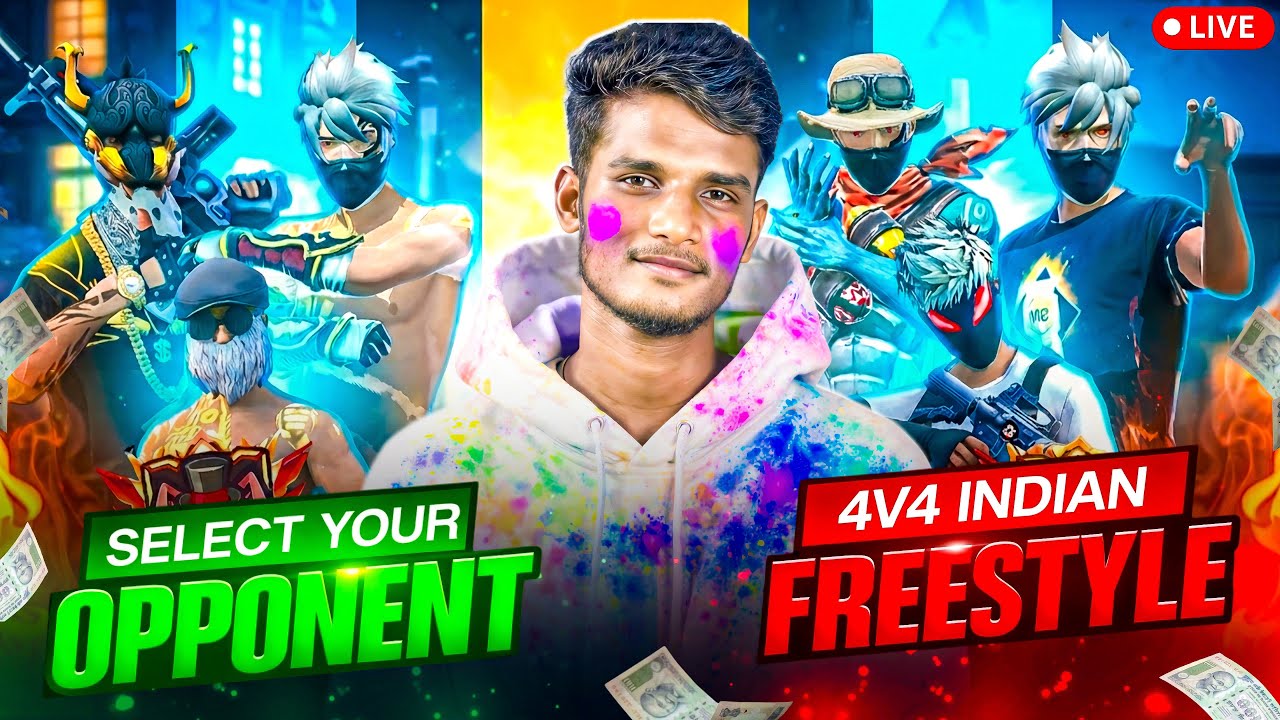 HOLI SPECIAL INDIAN FREESTYLE SELECT YOUR OPPNT @DHANUSHFFGAMER @DFGSHIVAGAMEING