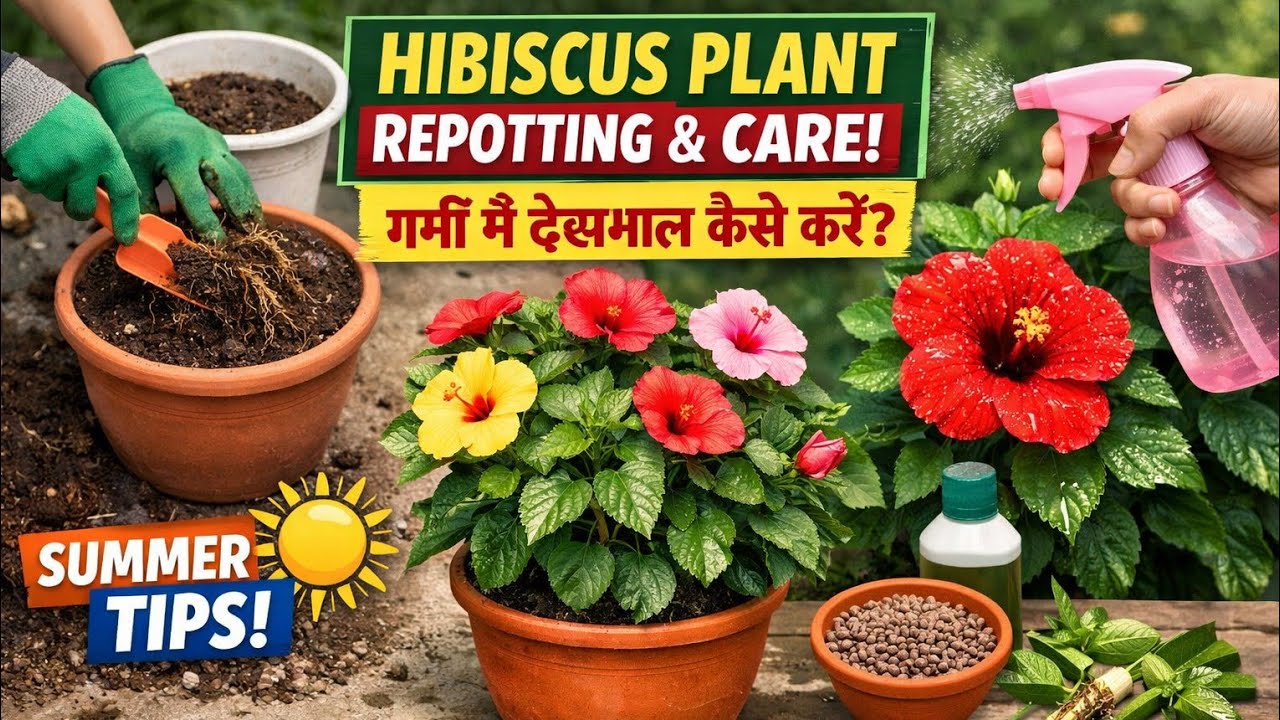 hibiscus plant repotting /hibiscus plant care in summer