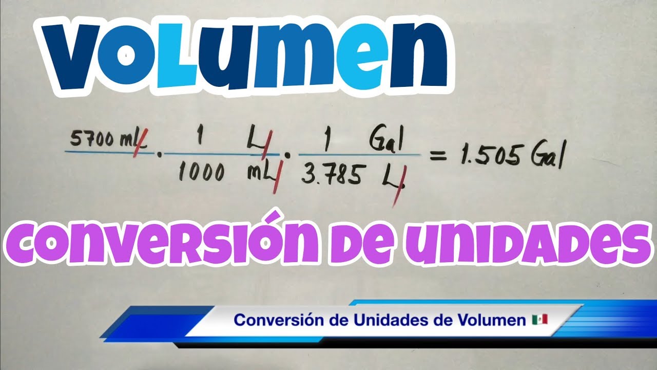 Conversión de Unidades de VOLUMEN (litros, galones, metros cúbicos)