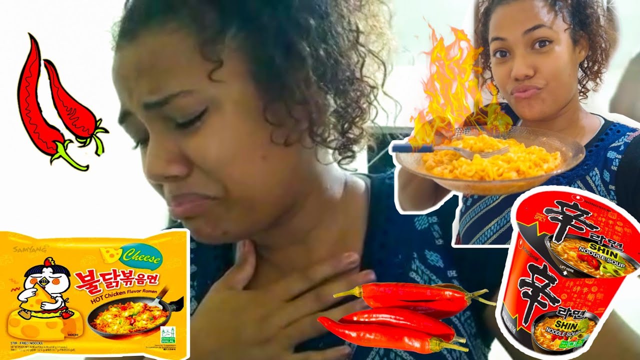 PROVANDO RAMEN APIMENTADO🌶️ PELA PRIMEIRA VEZ - Passei Mal - Kakau Mota🌺