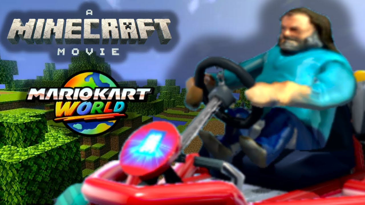 Minecraft Movie Steve in Mario Kart! (Jack Black)