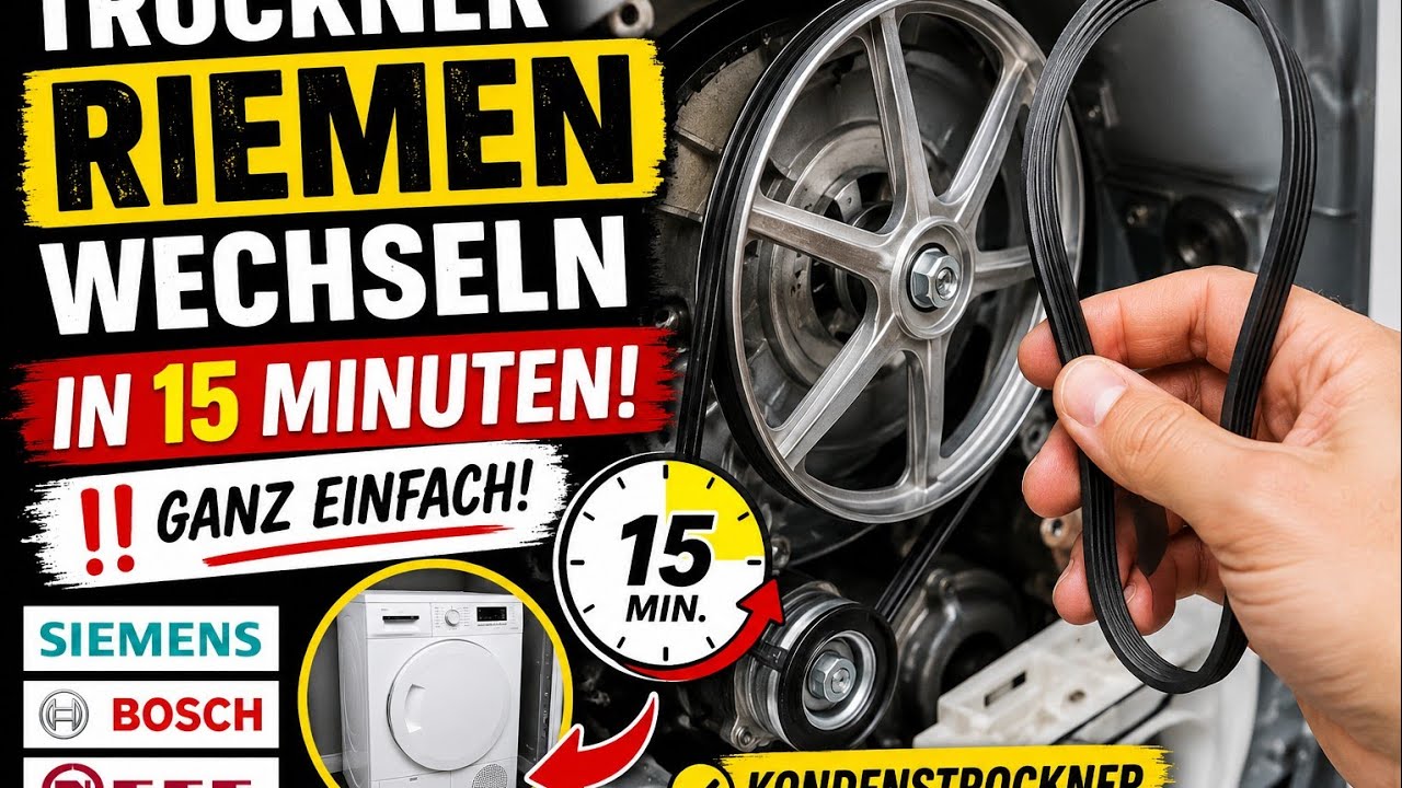 Trockner Riemen wechseln in 15 Minuten - !!GANZ EINFACH!! Siemens Bosch Neff Kondenstrockner