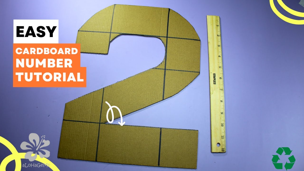 DIY Cardboard Number 2 Tutorial for Party Decoration Centerpiece Number Pinata Ideas (14