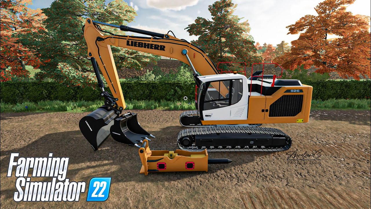 [FS22 TP] Pelleteuse LIEBHERR avec burineur et crochet de levage! (Son, animation + DL)