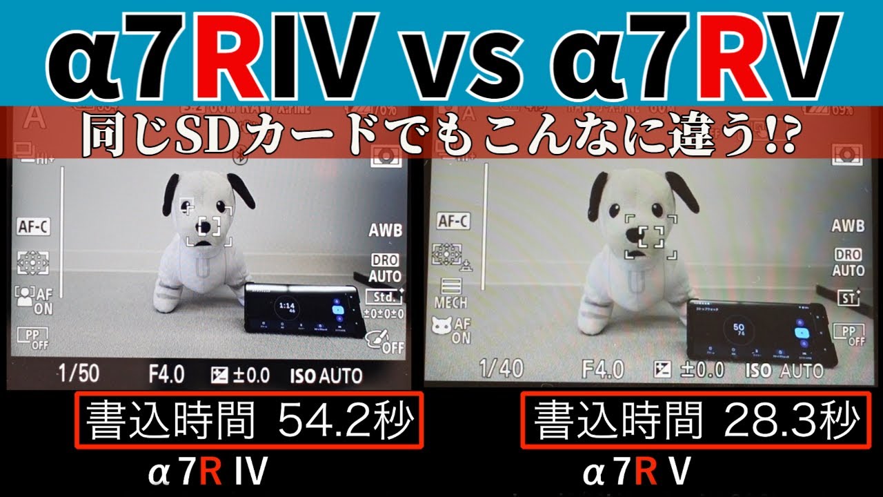 &alpha;7RVと&alpha;7RIV の撮影持続時間と書き込み時間。同じSDカードを使って試してみた。（CFexpress TypeA カードとSDカードの比較もあるよ。）