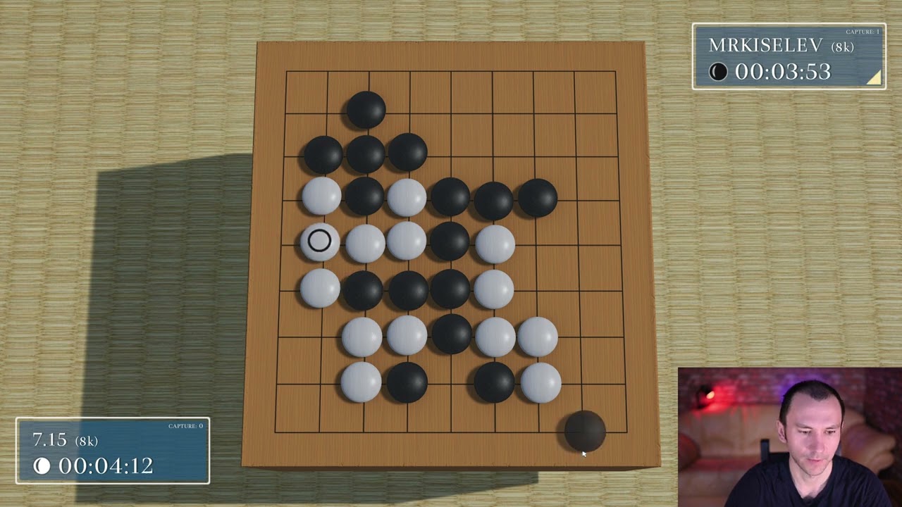 1072-я игра в Го (бадук), 9x9 на сервере OGS / против 7.15[8k]
