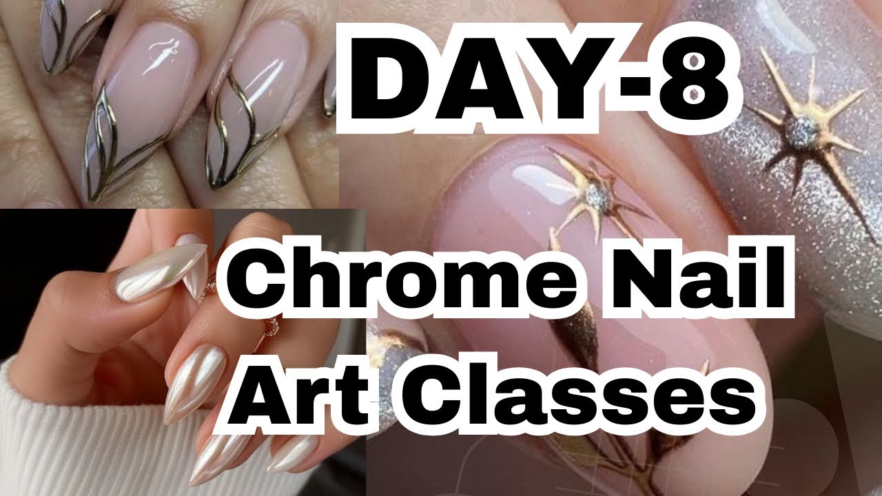 Chrome Nail Art Class👩🏻‍🏫DAY-8 || Full Nail Extension Course 💅|| Beauty Fly Nidhi Makeover🦚||Nails💅