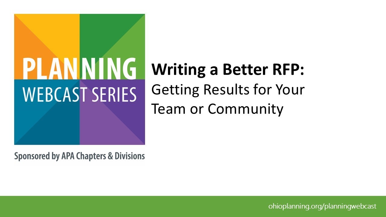 Writing a Better RFP: Getting Results for Your Team or Community