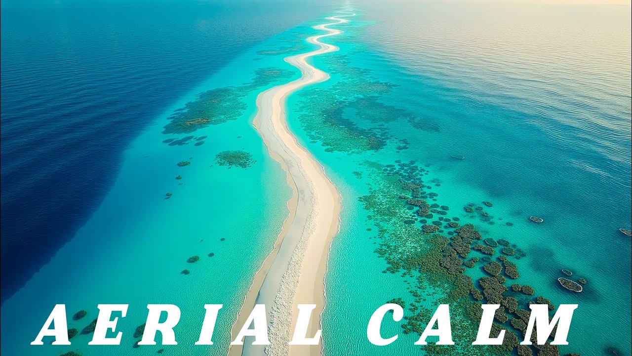Aerial Calm: 3 Hours of Ocean Drone Views for Deep Focus & Study | Coral, Turquoise Water, Nature