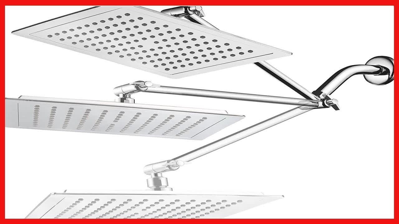 Experience Ultimate Relaxation with the Mega 9-Inch Rainfall Shower Head & Adjustable Extension Arm