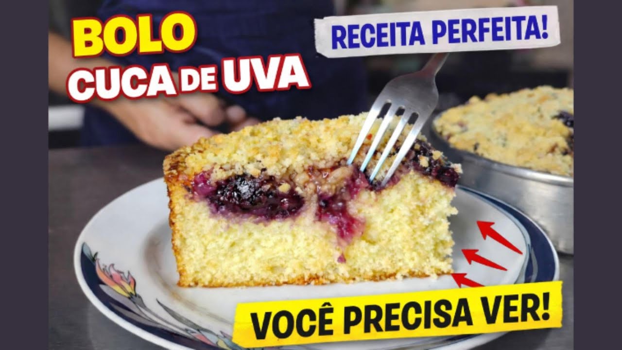 Bolo Cuca de Uva 🍇 A Receita Caseira Que Todo Mundo Ama. A arte da deliciosa confeitaria artesanal!