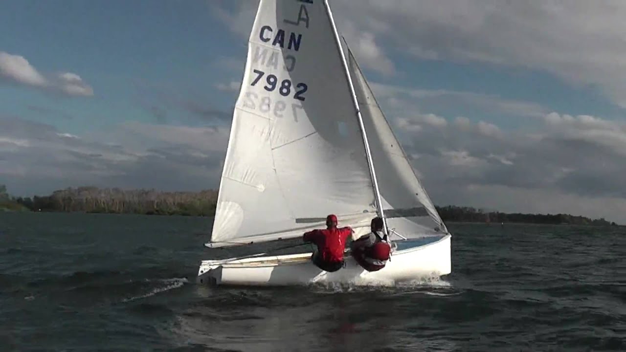 Albacore 7982 upwind sailing on a windy day