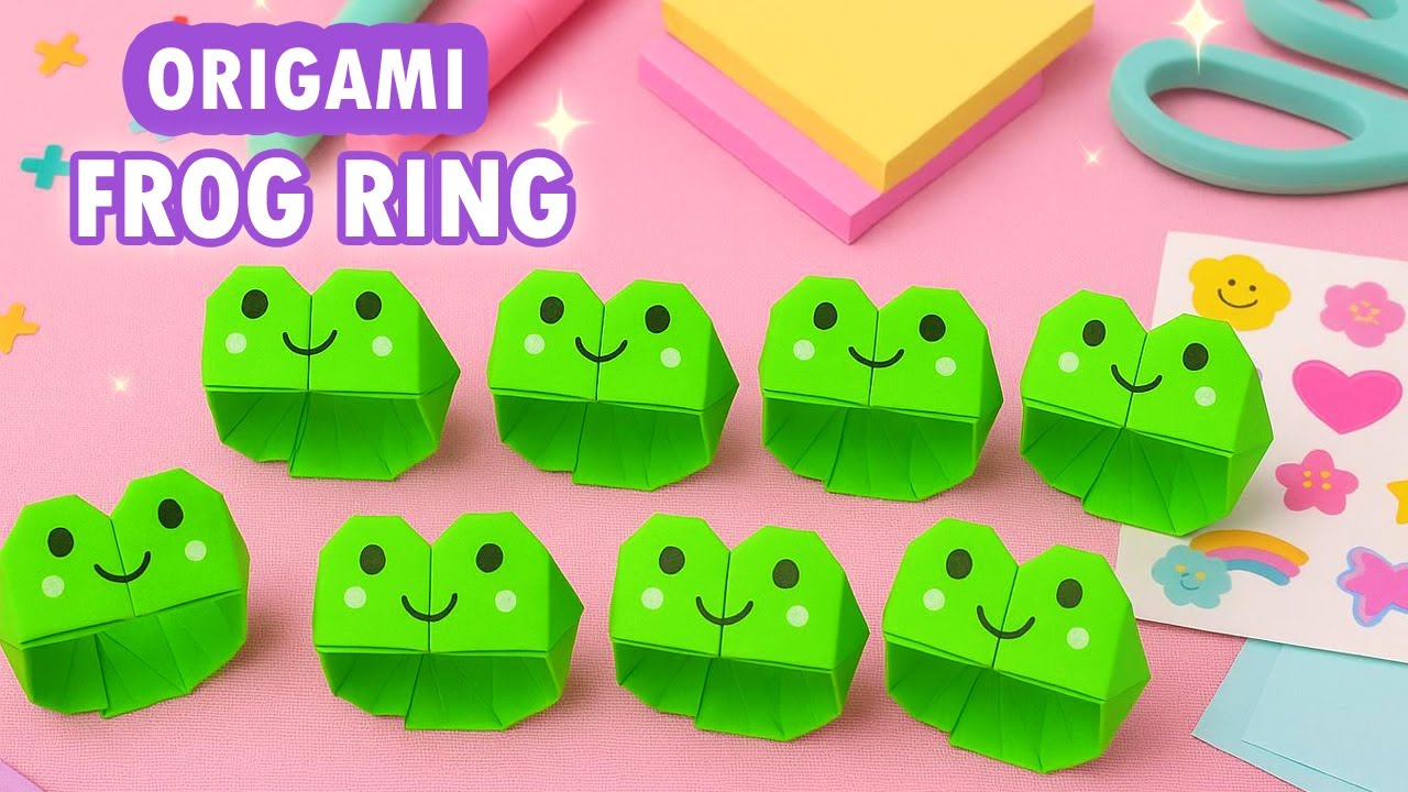Origami Paper Frog Ring | How to make paper ring