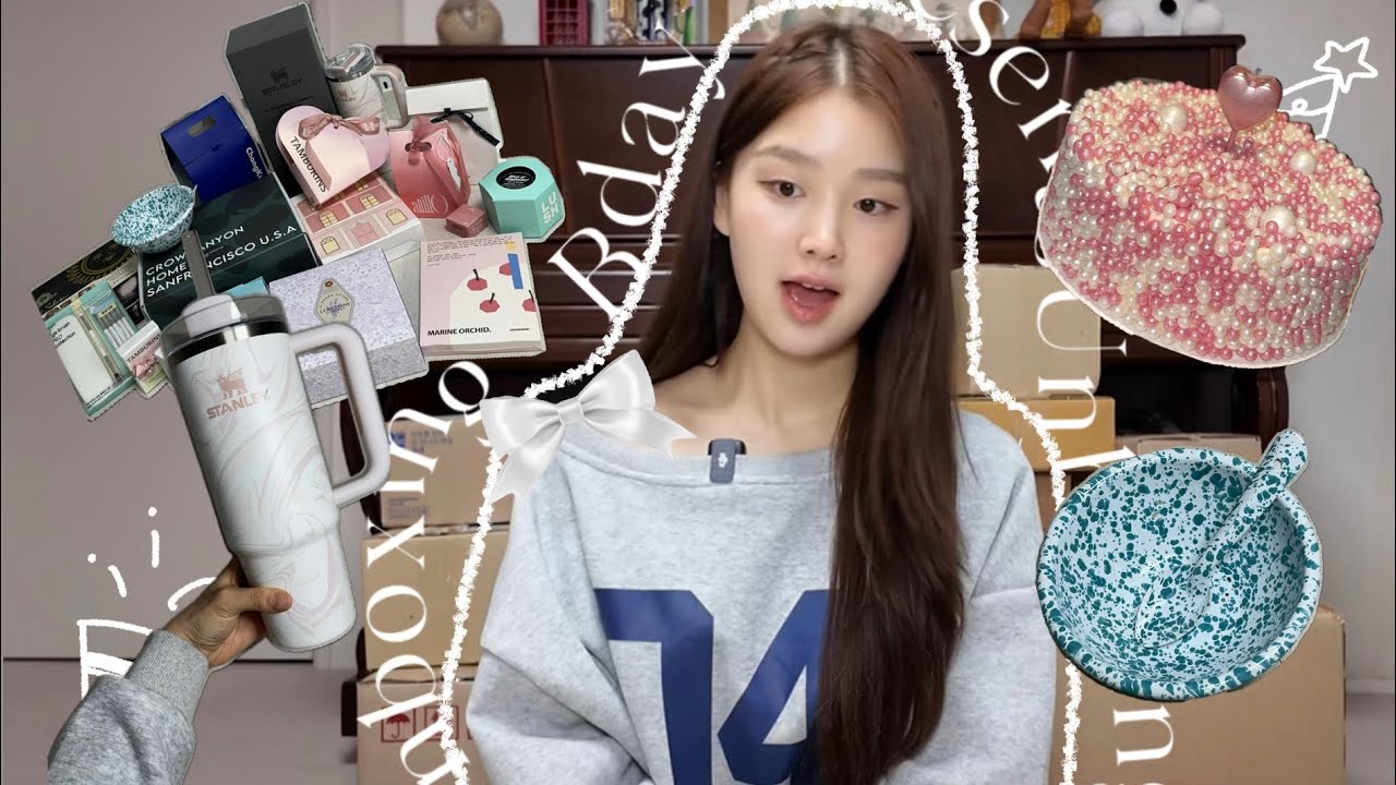 [Birthday Present Unboxing] What do Koreans give and take for Birthdays? l 26th Birthday Present 🎂 🎁